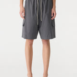Bassike Crushed Cotton Cargo Short | Washed Black