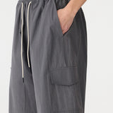 Bassike Crushed Cotton Cargo Short | Washed Black
