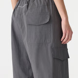 Bassike Crushed Cotton Cargo Short | Washed Black