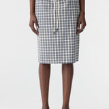 Bassike Yarn Dyes Check Pull On Skirt | Blue Check (PRE-ORDER)