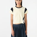 Bassike Moto Baby T-Shirt | Lemon Sorbet/Black (PRE-ORDER)