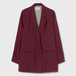 WOOL SILK RELAXED BLAZER DEADLEAF