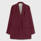 WOOL SILK RELAXED BLAZER DEADLEAF