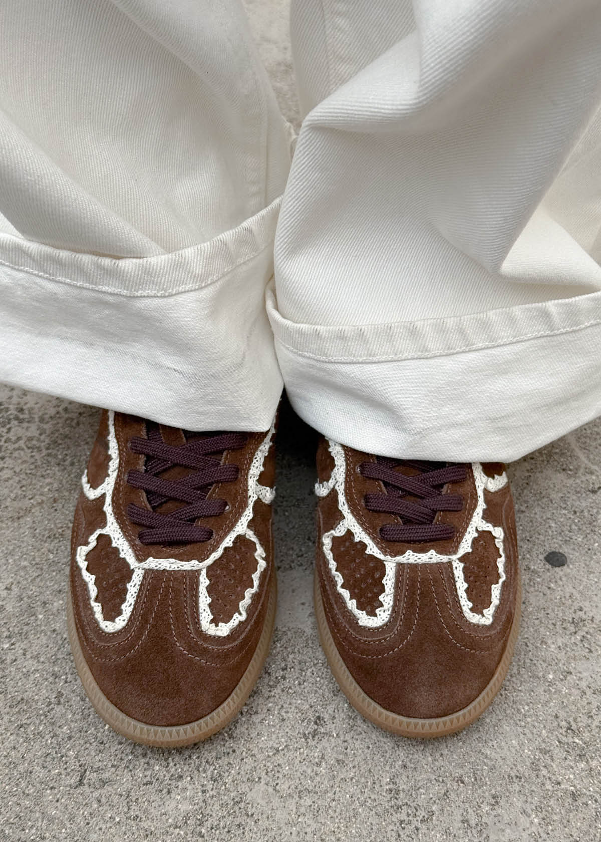 Tb.490 Crochet Chocolate Leather Sneakers
