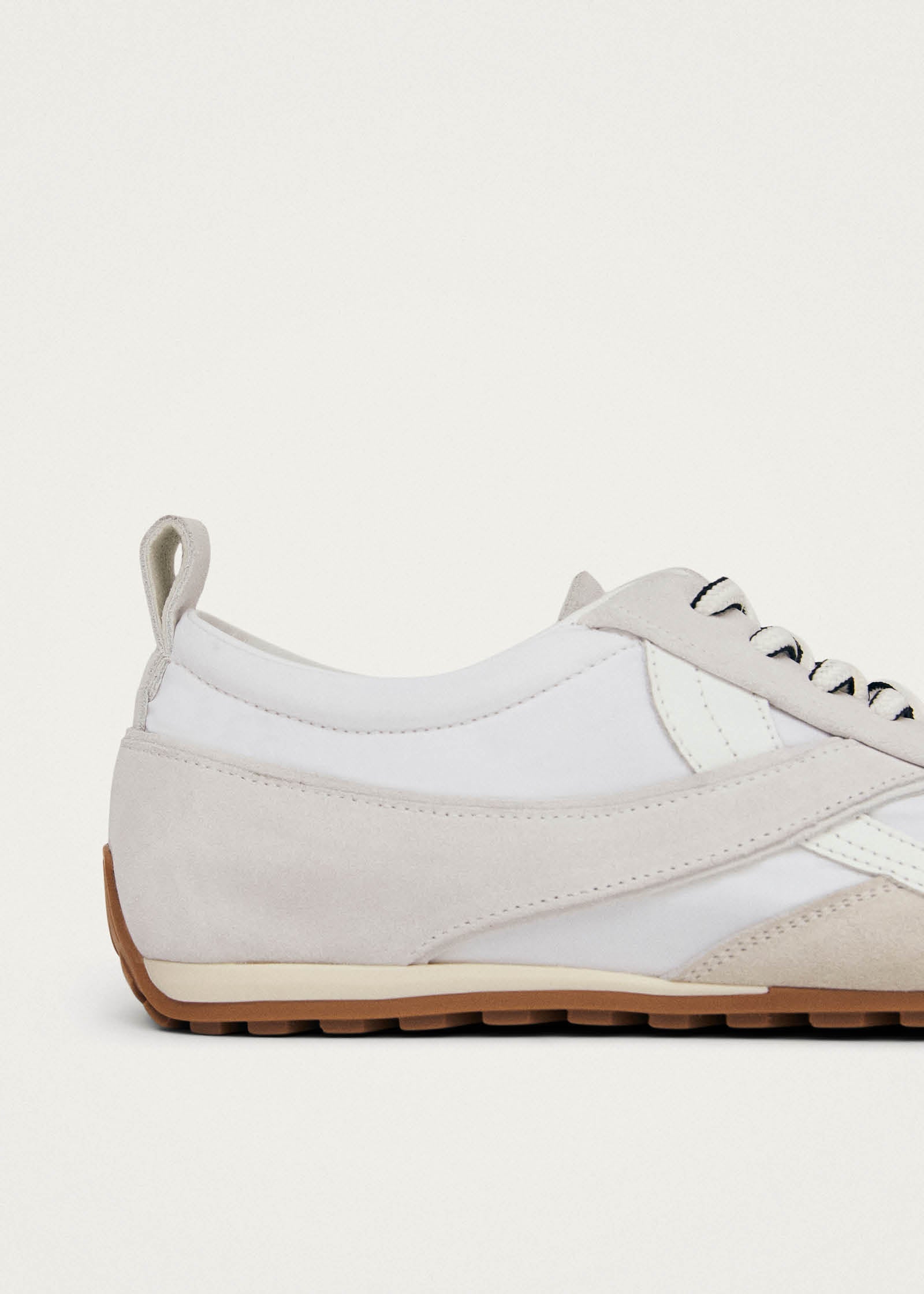 Tb.304 Nylon All White Leather Sneakers