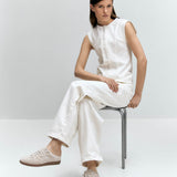 Tb.490 Mule Crochet Cream Leather Sneakers