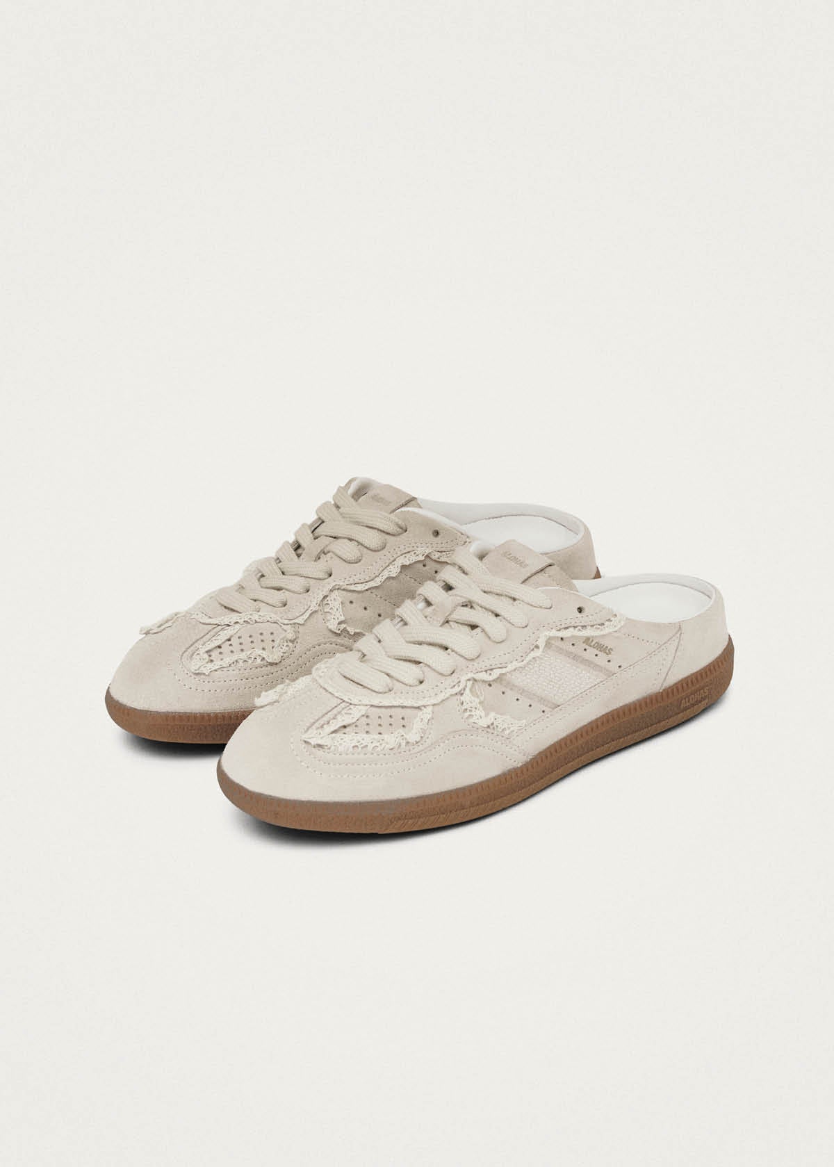 Tb.490 Mule Crochet Cream Leather Sneakers