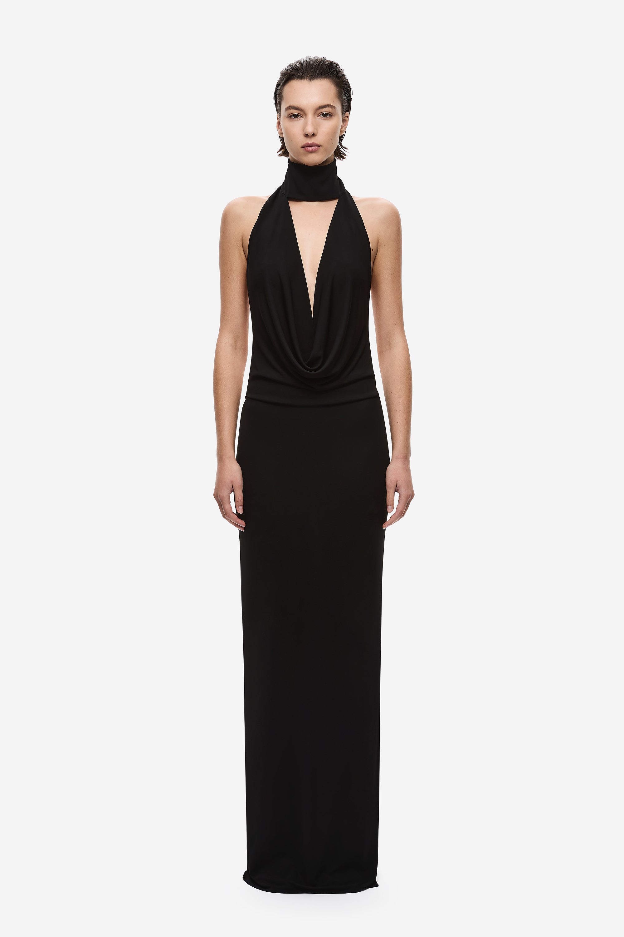 THE 'COWL' NECK JERSEY DRESS