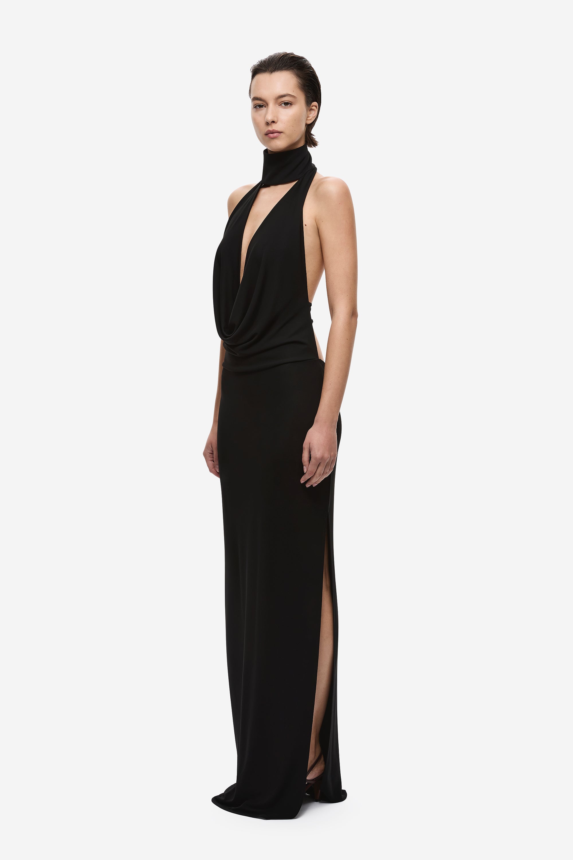 THE 'COWL' NECK JERSEY DRESS
