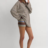 Faithful Playa Mini Short | La Palma Stripe Carob (PRE-ORDER)