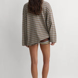 Faithful Ivana Polo Shirt | La Palma Stripe Carob (PRE-ORDER)