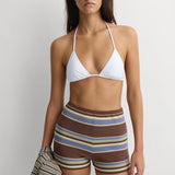 Faithful Playa Mini Short | La Palma Stripe Carob (PRE-ORDER)
