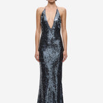THE PLUNGE SEQUIN JERSEY MAXI DRESS