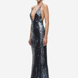 THE PLUNGE SEQUIN JERSEY MAXI DRESS