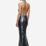 THE PLUNGE SEQUIN JERSEY MAXI DRESS