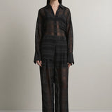 A.Emery Joyse Sheer Shirt | Black Check