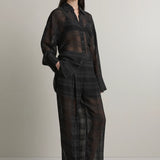 A.Emery Joyse Sheer Shirt | Black Check