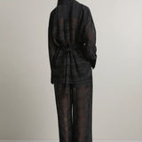 A.Emery Joyse Sheer Shirt | Black Check