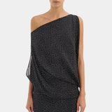 Arisa Strapless Maxi Dress | Pola Dot Nero
