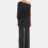 Arisa Strapless Maxi Dress | Pola Dot Nero