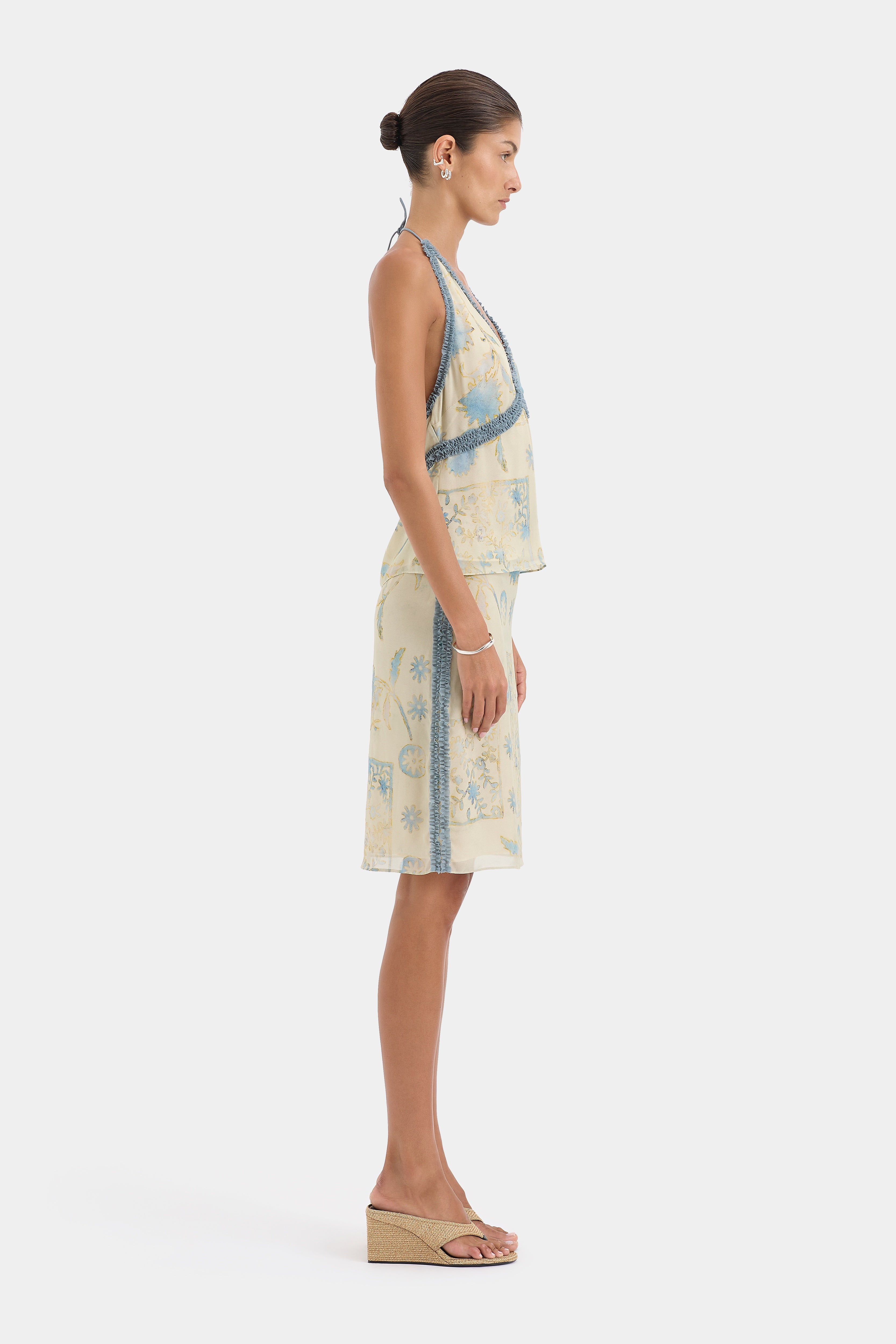 Cecile Ruffle Midi Skirt