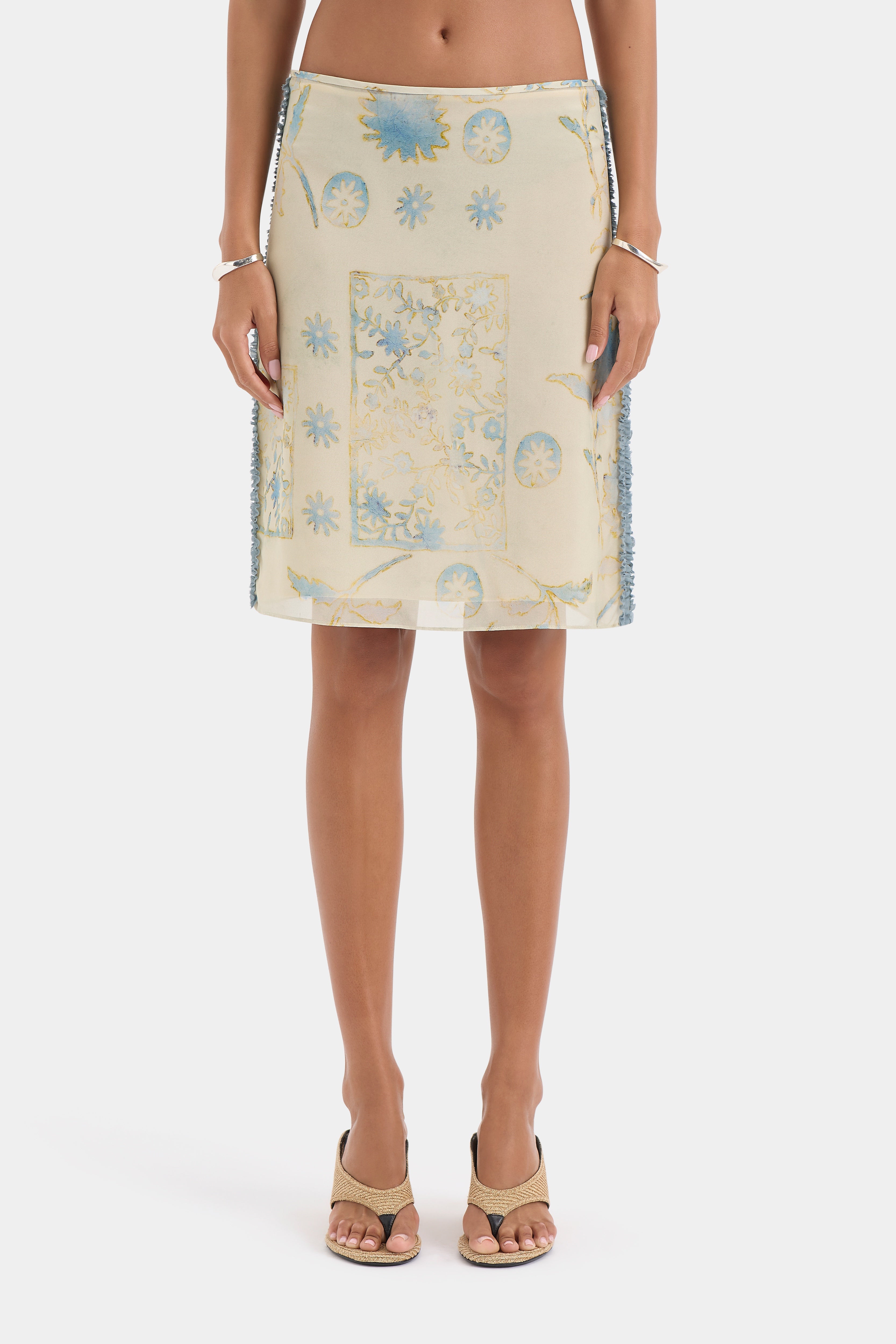 Cecile Ruffle Midi Skirt