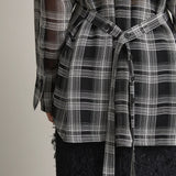 A.Emery Joyse Sheer Shirt | Black White Check