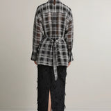 A.Emery Joyse Sheer Shirt | Black White Check