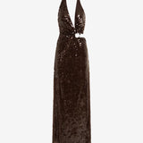 Misha Devon Sequin Maxi Dress | Chocolate
