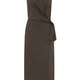 St Agni Halter Wrap Backless Dress | Wood (PRE-ORDER)