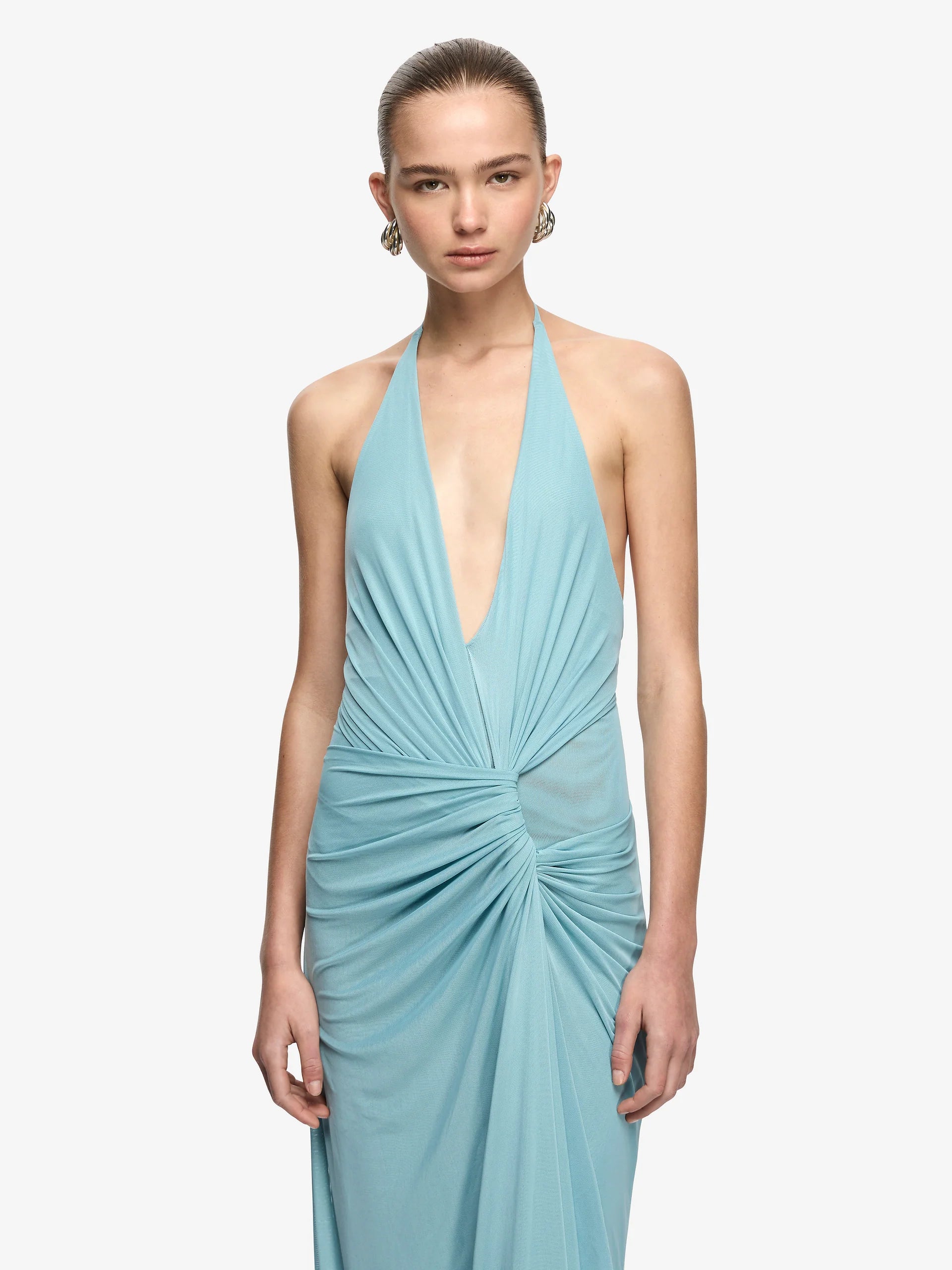 Bec + Bridge Xanthi V Neck Maxi Dress | Bermuda Blue