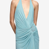 Bec + Bridge Xanthi V Neck Maxi Dress | Bermuda Blue