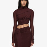 Bec + Bridge Conni Long Sleeve Twist Maxi Dress | Plum (PRE-ORDER)