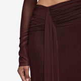 Bec + Bridge Conni Long Sleeve Twist Maxi Dress | Plum (PRE-ORDER)