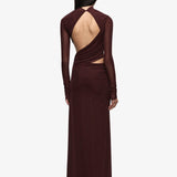 Bec + Bridge Conni Long Sleeve Twist Maxi Dress | Plum (PRE-ORDER)