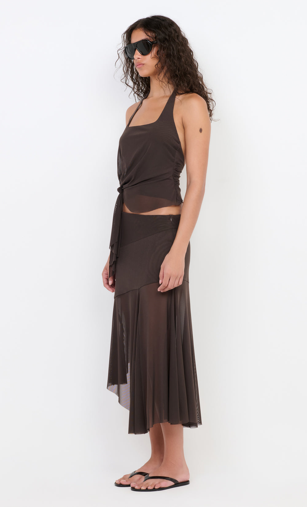 OLYSSIA ASYM MIDI SKIRT