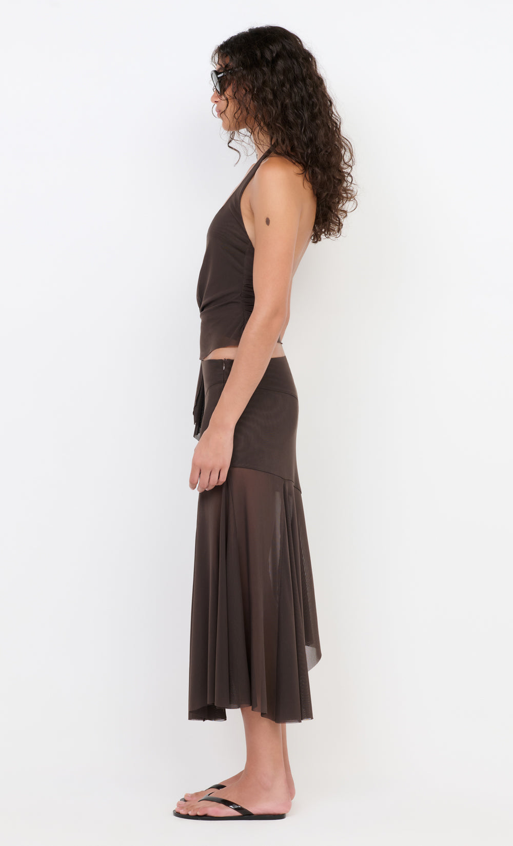 OLYSSIA ASYM MIDI SKIRT