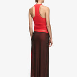 Bec + Bridge Alyna Contrast Skirt | Bitter Choc/Flame