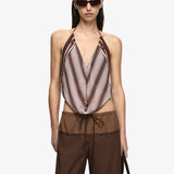 Bec + Bridge Evely Halter Top | Geo Scarf Print