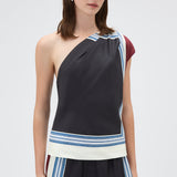 Oroton Silk Scarf One Shoulder Top