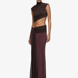 Bec + Bridge Conni Twist Maxi Dress | Aubergine/ Dark Chocolate