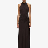 Bec + Bridge Court Halter Maxi Dress | Dark Chocolate