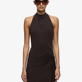Bec + Bridge Court Halter Maxi Dress | Dark Chocolate