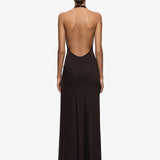 Bec + Bridge Court Halter Maxi Dress | Dark Chocolate
