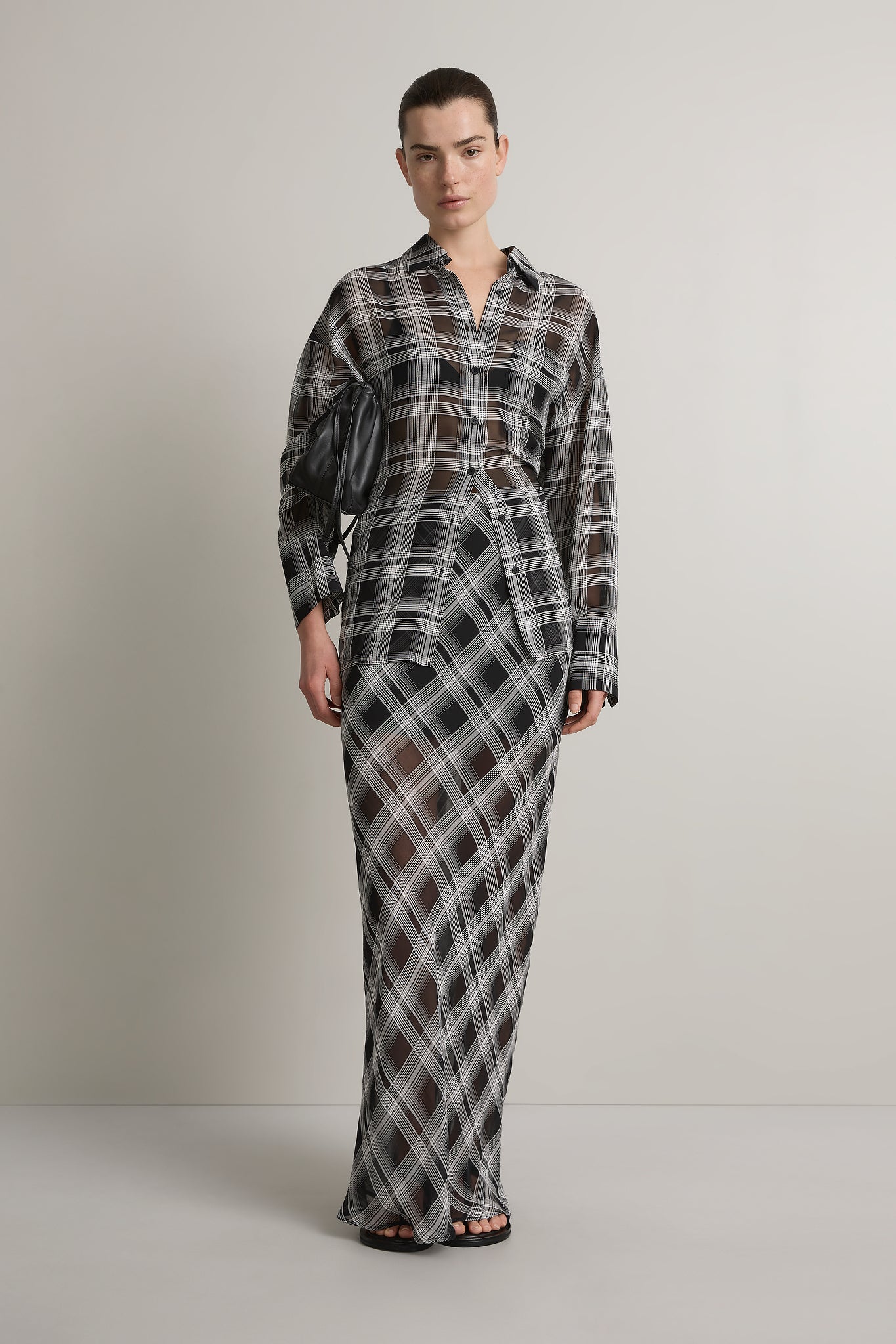 A.Emery Reese Sheer Skirt | Black/White Check