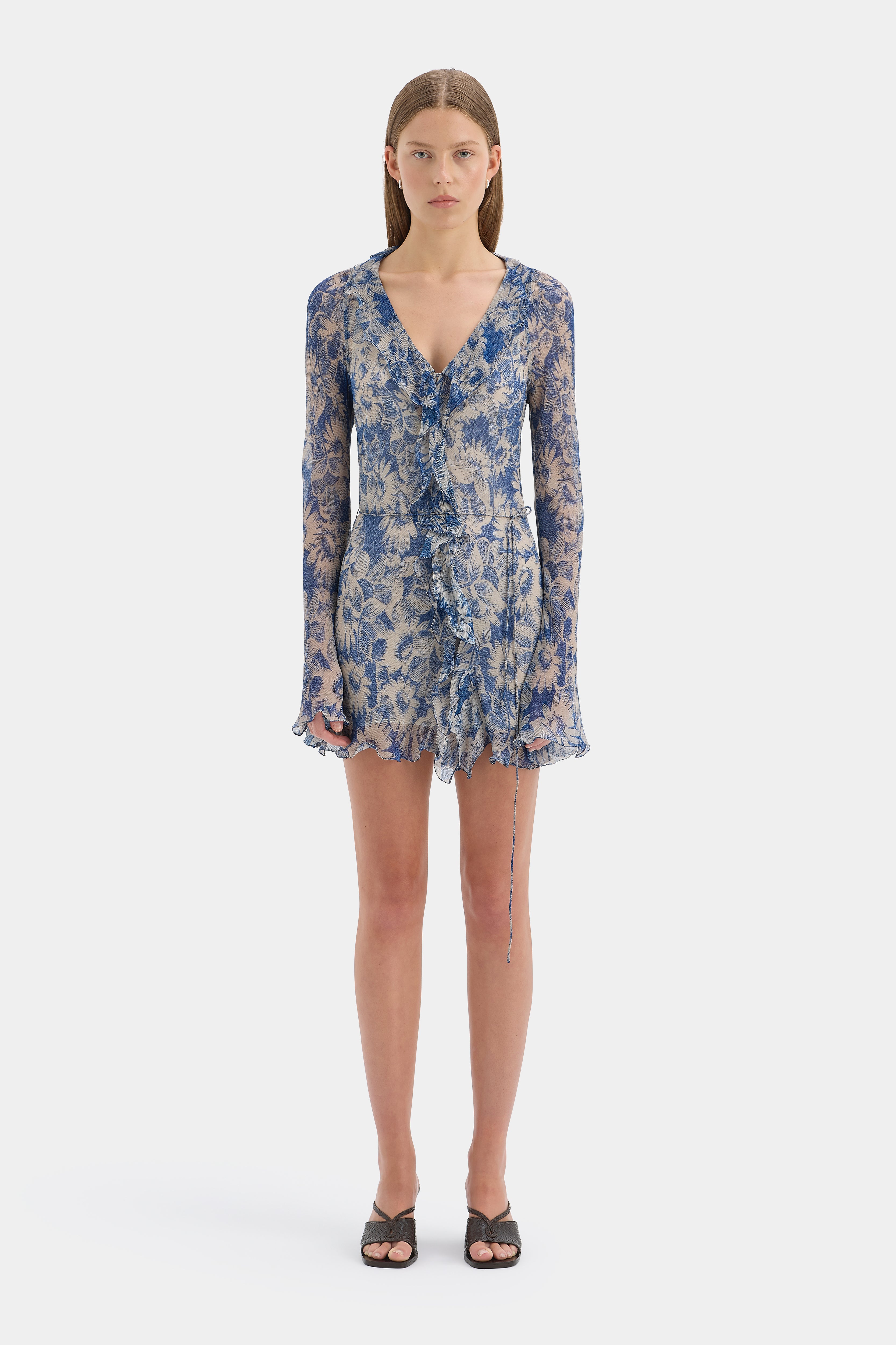 Lilia Ruffle Long Sleeve Mini Dress