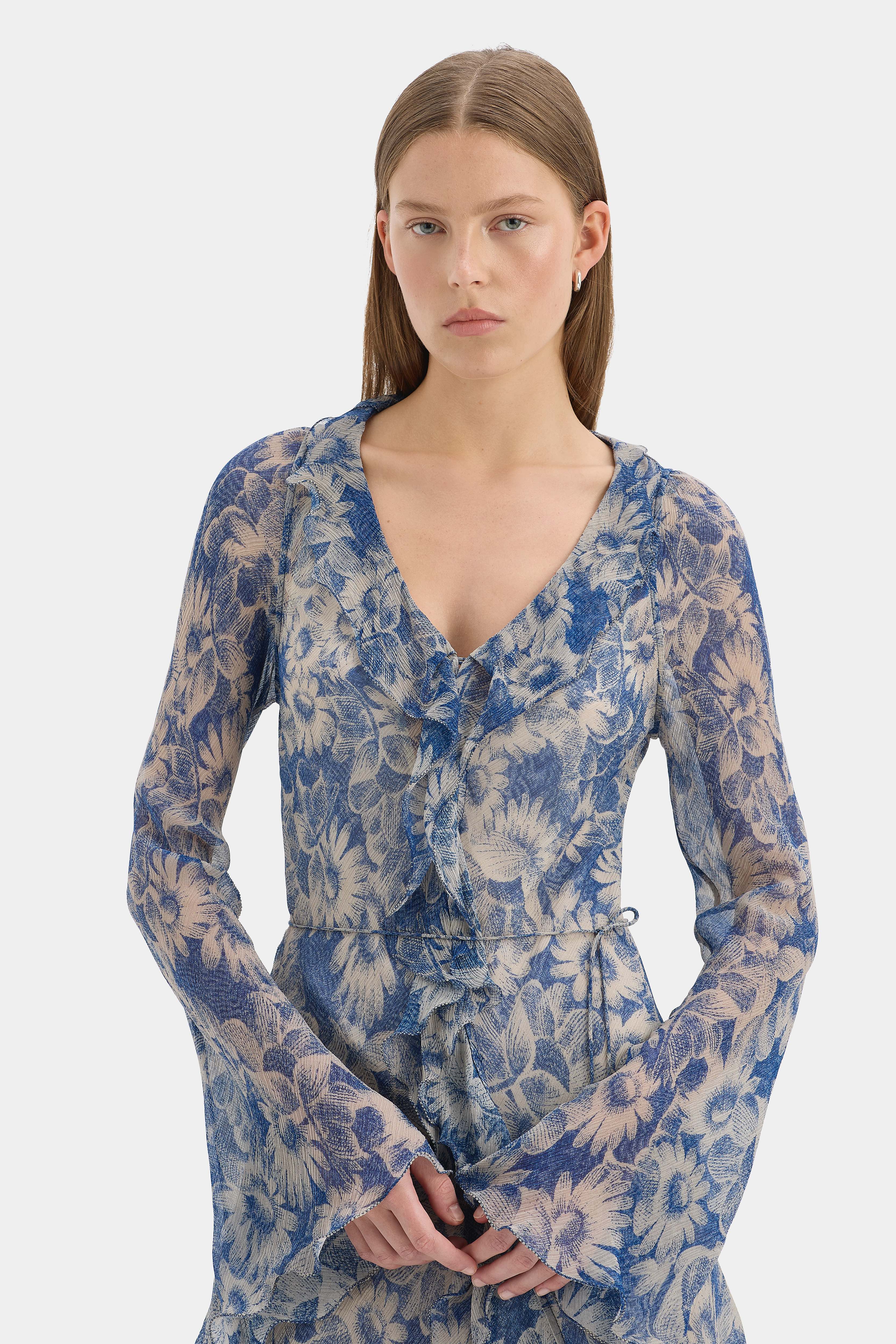 Lilia Ruffle Long Sleeve Mini Dress
