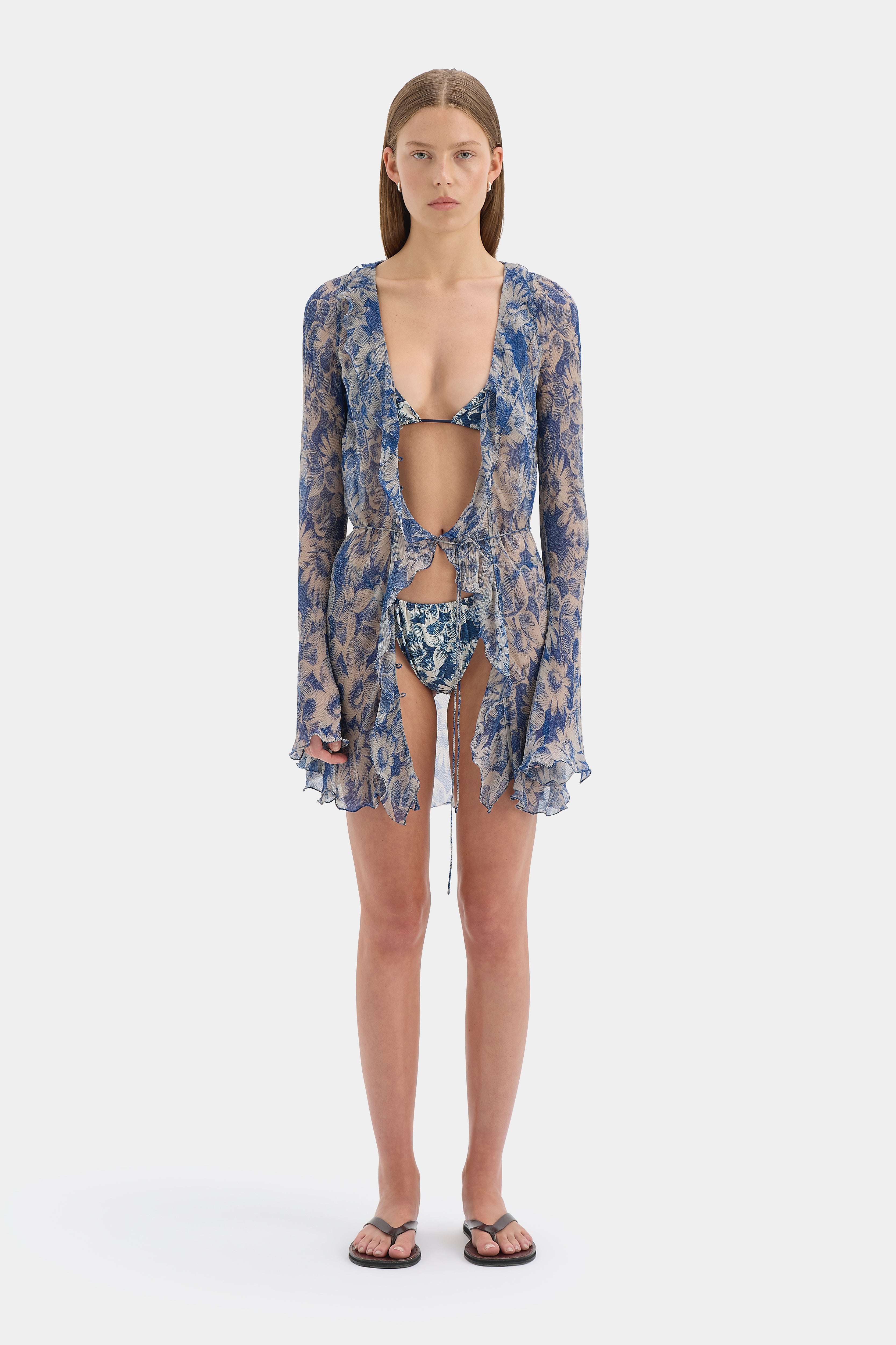 Lilia Ruffle Long Sleeve Mini Dress