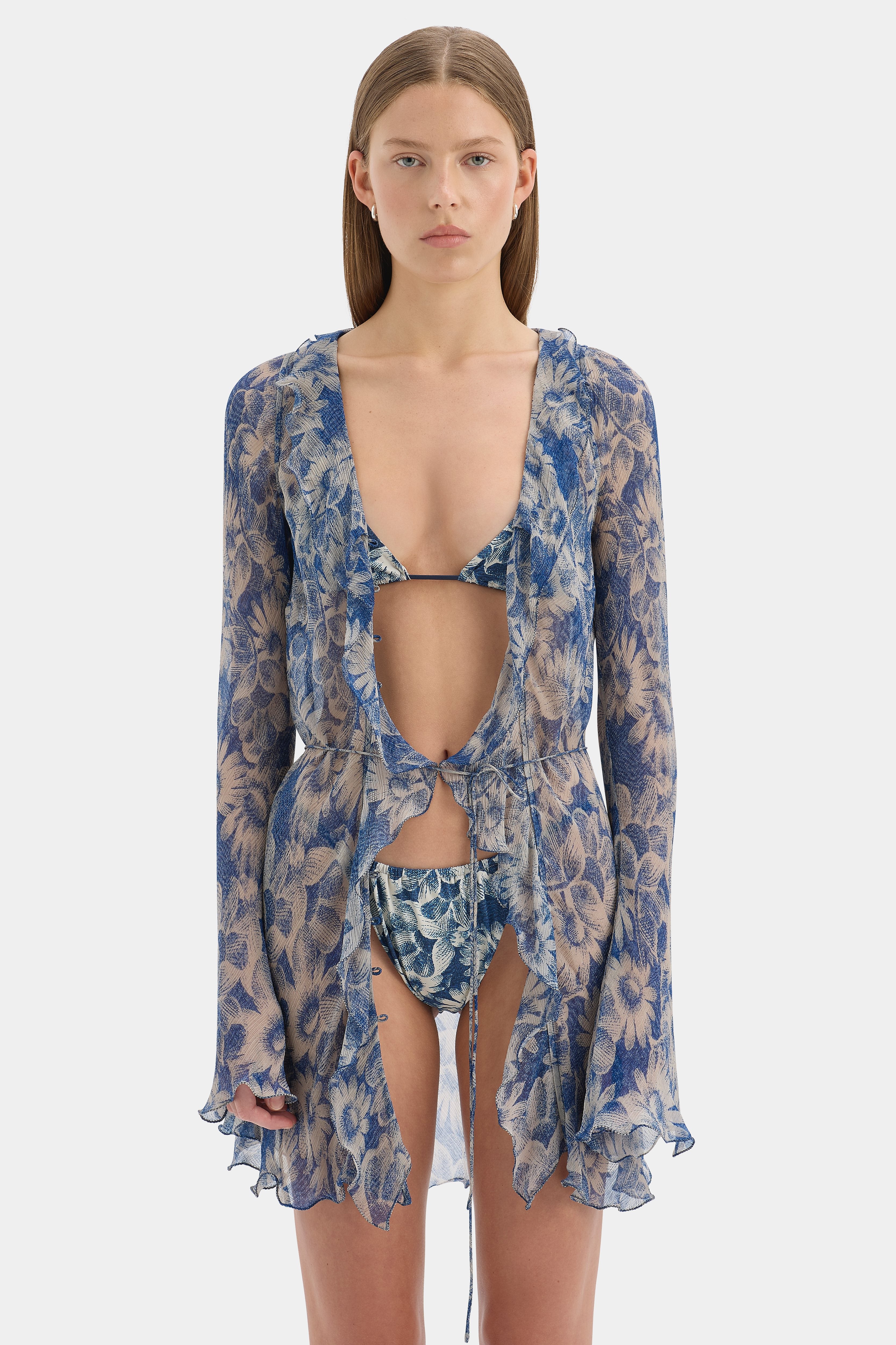 Lilia Ruffle Long Sleeve Mini Dress