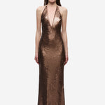 THE PLUNGE SEQUIN JERSEY MAXI DRESS